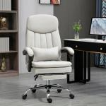 Kontorsstol med Massage-, Värme- och Ergonomisk Funktion, Krämvit, 66 x 67 x 110–118 cm