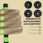 Hantelset 30 kg Justerbart Grön Plast och Cement för Hemmagym Komplett Viktsats för Styrketräning med Stång och Lås Ergonomiskt Grepp Effektiv