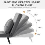 Sovstol Enkelsoffa Mörkgrå av Tyg med Sammetslook och Metall för Avkoppling Relaxstol med Sängfunktion Justerbart Ryggstöd