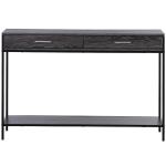 Smalt Konsolbord 2 Lådor Elegant Sidobord med Hylla för Hall och Vardagsrum Stabil Stålram Grå 120 X 30 X 81,5 Cm