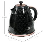 Vattenkokare 2200 W med Utsiktsfönster, Filter och Snabbkokning, Svart