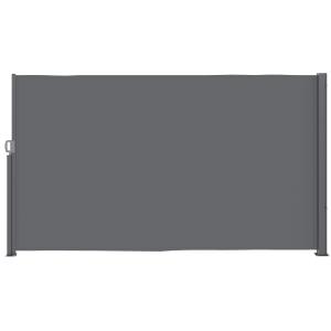 Sidomarkis Vindskydd Utdragbar Mörkgrå av Polyester och Metall för Balkong och Terrass Ogenomskinligt Insynsskydd 300 x 180 cm