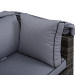 Loungeset Rotting Sittgrupp med Solskydd Trädgårdsloungegrupp Inkl. Kuddar och Sidobord Metall Grå 215 X 75 X 64 Cm
