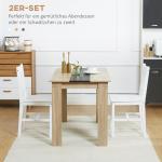 Set med 2 Köksstolar, Massivt Trä, Vit, 41 x 46,5 x 85,5 cm