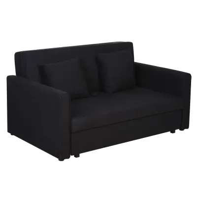 Bäddsoffa 2-Sits Soffa Kolgrå 152 x 101 x 81 cm