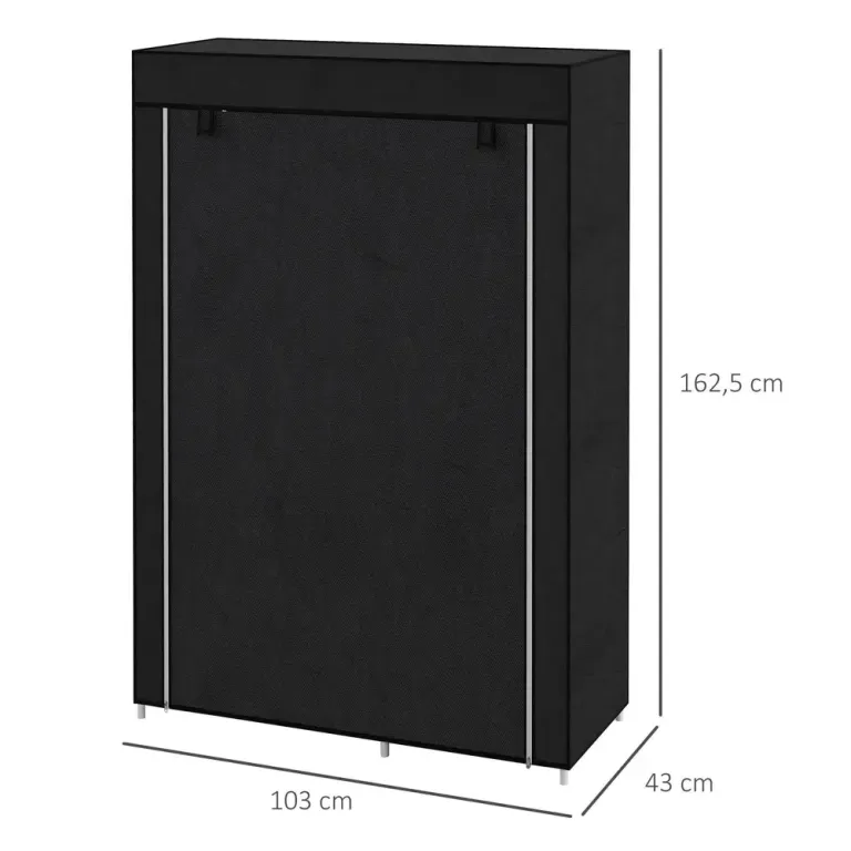 Tyggarderob Klädskåp Svart av Fibertyg 103 x 43 x 162,5 cm