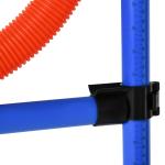 Agility Träningsset Blå Röd PE och Polyester för Hundsport 3 i 1 Slalom Tunnel och Hoppring Justerbar