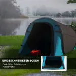 Lätt Pop-Up Tält för 1-2 Personer, Smidigt Campingtält för 3 Säsonger, Enkel Montering för Vandring och Festival, Blå/Grå, 220 x 108 x 110 cm
