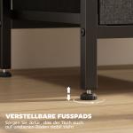 Sidobord med Laddstation Svart Trä och Metall för Vardagsrum USB-C-portar och Lådor Praktisk Design 40x30x60 cm