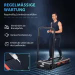 Hopfällbart Löpband för Hemmaträning, Kompakt Gåband med LCD-Display, Justerbar Hastighet 1-6 km/h för Promenader, Svart, 105 x 56 x 108,5 cm