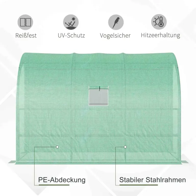 Litet Växthus Tunnelväxthus med Hyllor 300 x 150 x 213 cm