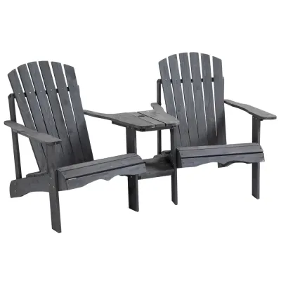 Adirondackstolar med Bord 3 Delar 170 x 87 x 92 cm