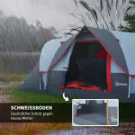 Campingtält 5-6 Personer Tunneltält Kupoltält Polyester för Utomhusäventyr Grå 4,55 X 2,3 X 1,8 M