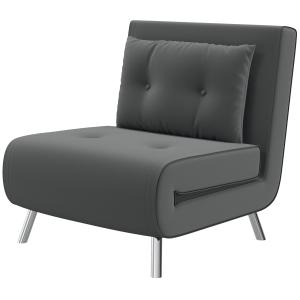 Sovstol Bäddfåtölj Mörkgrå av Sammet och Metall för Gäster Bekväm Enkelsoffa med Sängfunktion och Kuddar 77 x 88 x 83 cm
