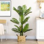 Konstgjord Palm i Kruka, Naturtrogen Konstväxt med Cementfyllning, Underhållsfri Dekoration för Inomhusbruk, Grön, 150 cm