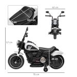 Elektrisk Barnmotorcykel, LED-strålkastare, Avtagbara Träningshjul, Röd/Svart