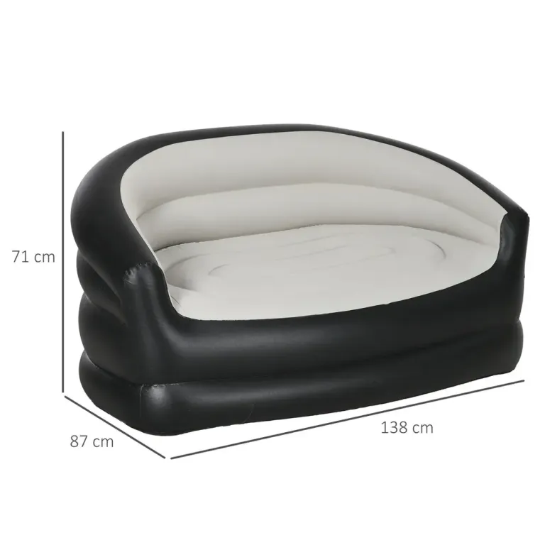 Uppblåsbar Soffa Luftsoffa Ljusgrå 125 x 100 x 87 cm
