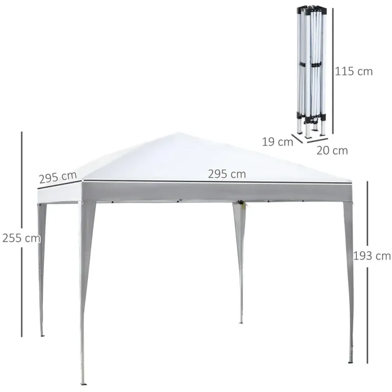 Hopfällbar Pop-up Paviljong Partytält 2,95 x m