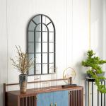 Väggspegel Hallspegel Svart av Glas och Metall för Sovrum och Vardagsrum Rektangulär Garderobsspegel Modern Design 110 x 62 cm