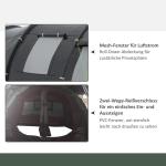 Tunneltält Campingtält Svart av Polyester för 4 Personer med 2 Rum UV-Skydd och Vattentät 2000 mm Vattenpelare