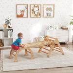Klätterställning Trä Inomhus 7 i 1 Natur Trä för Barnrum och Lekrum Montessori-inspirerad Leksak med Rutschkana och Stege Pedagogisk 1.5 till 4 År