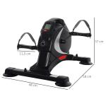 Pedaltrainer Mini Motionscykel Tyst Svart av Metall och Plast för Hemmaträning Bentränare med LCD Display