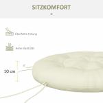 Trädgårdsstolsdyna Sittdyna Beige av Polyester för Trädgårdsmöbler Bekväm Stolsdyna med 10 cm Stoppning Mjuk