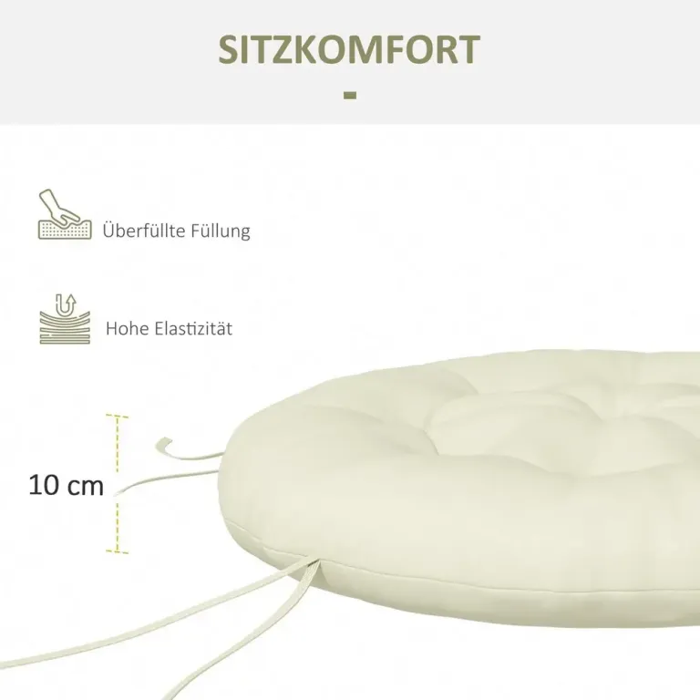Trädgårdsstolsdyna Sittdyna Beige av Polyester 10 cm