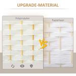 4-panels Rumsavdelare, Vikbar Sekretessskärm för Vardagsrum, Sovrum och Hemmakontor, Vit