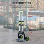 Pirra Aluminium Silver och Grön för Transport Hopfällbar Handtruck med Teleskophandtag och Gummihjul Lättvikt och Robust Design 100 cm