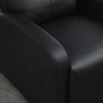 TV-Fåtölj med Liggfunktion Recliner Mjukt Stoppad Relaxstol Konstläder Justerbart Ryggstöd och Fotstöd Svart