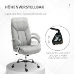 Kontorsstol Skrivbordsstol Ljusgrå av Nylon och Metall för Kontor Ergonomisk Snurrstol med Nackstöd 65 x 78 x 110-118 cm