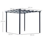 Stor Rosenpaviljong Metall Stabil Trädgårdsbåge och Spaljé för Klätterväxter Vacker Ingång till Trädgården Svart 297 X 295 X 230 Cm