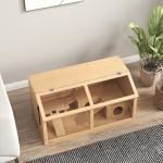 Hamsterbur för Syriska Hamstrar och Dvärghamstrar, med Plattform, Hängbro och Hydda, 85 x 45 x 44 cm