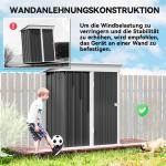 Redskapsbod för Utomhusbruk med Justerbara Hyllplan och Låsbar Dörr Hållbar och Stabil Mörkgrå Stål 150 x 120 x 180 cm