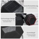 Hexagon Hantlar 2-Pack i Gjutjärn, Gummerade Vikter med Räfflat Grepp, Ergonomiska Hantlar för Styrketräning Hemma, Svart, 2 x 8 kg