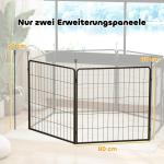 Set Med 2 St Förlängningspaneler 2 Stängselpaneler För Utomhusbruk, 80 X 80 Cm Valpstaket İ Stål, För Små Och Medelstora Hundar, Svart