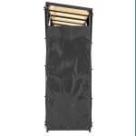 Vedställ Vedhylla Svart av Metall för Utomhusbruk Set om 2 Vattentät med 600D Oxford Överdrag UV-Skydd 148 x 62 x 185 cm