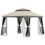 Stor Pop-up Paviljong för Event, Rymligt Partytält med Bärväska, Enkel Montering för Marknad och Trädgårdsfest, Krämvit, 5,9 x 2,95 x 2,5 m