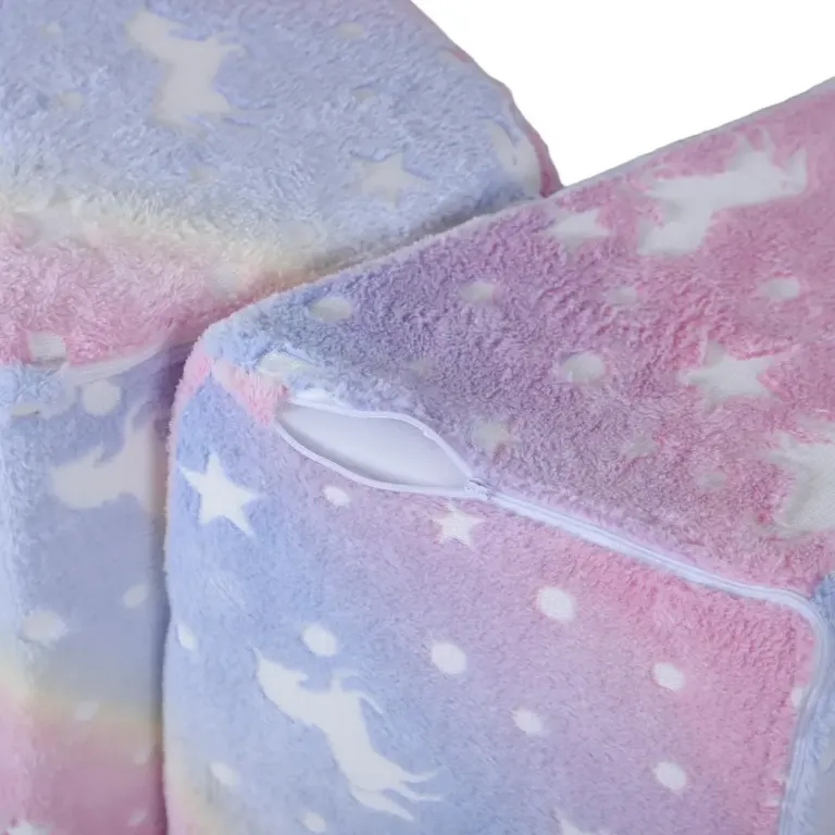 Leksoffa Barnsoffa Rosa av Skum och Sammetslook för Barnrum
