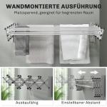 Handdukstork i Aluminium, Justerbar för Inomhus- och Utomhusbruk, Silver