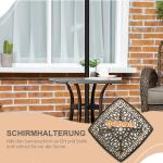 Sidobord i Aluminium med Parasollhål, Praktiskt Utebord för Trädgård och Balkong, Väderbeständig Design, Brons, 54 x 54 x 52,5 cm