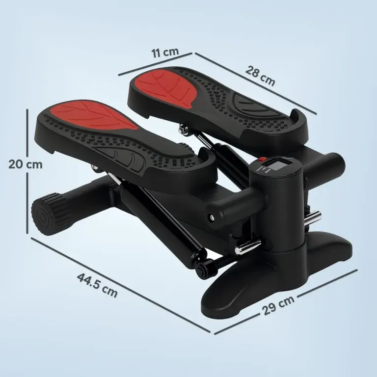 Mini-Stepper Träningsmaskin med LCD Skärm Svart av Stål