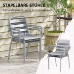 Trädgårdsmöbelset Matgrupp Ljusgrå av Stål för Terrass och Balkong Matbord med 4 Stapelbara Stolar Väderbeständig