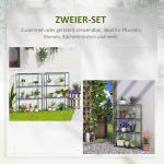 Blomhylla i Metall 2-Pack, Dekorativ Växtställning med 4 Våningar, Platsbesparande Blomställ för Balkong, Grön, 70 x 27 x 110 cm