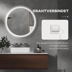 Badrumsspegel Väggspegel Silver av Glas och Metall för Modernt Badrum Belyst med 3 Ljusfärger Touchbrytare Anti-Dimma Funktion Ø 70 cm