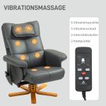 TV-Stol Relaxstol Mörkgrå av Konstläder och Metall för Vardagsrum Massagestol med Pall och Liggfunktion