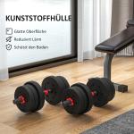 Hantelset 2 i 1 med Justerbara Vikter för Professionell Styrketräning Ergonomisk och Hållbar Svart Stål och Plast 20 kg