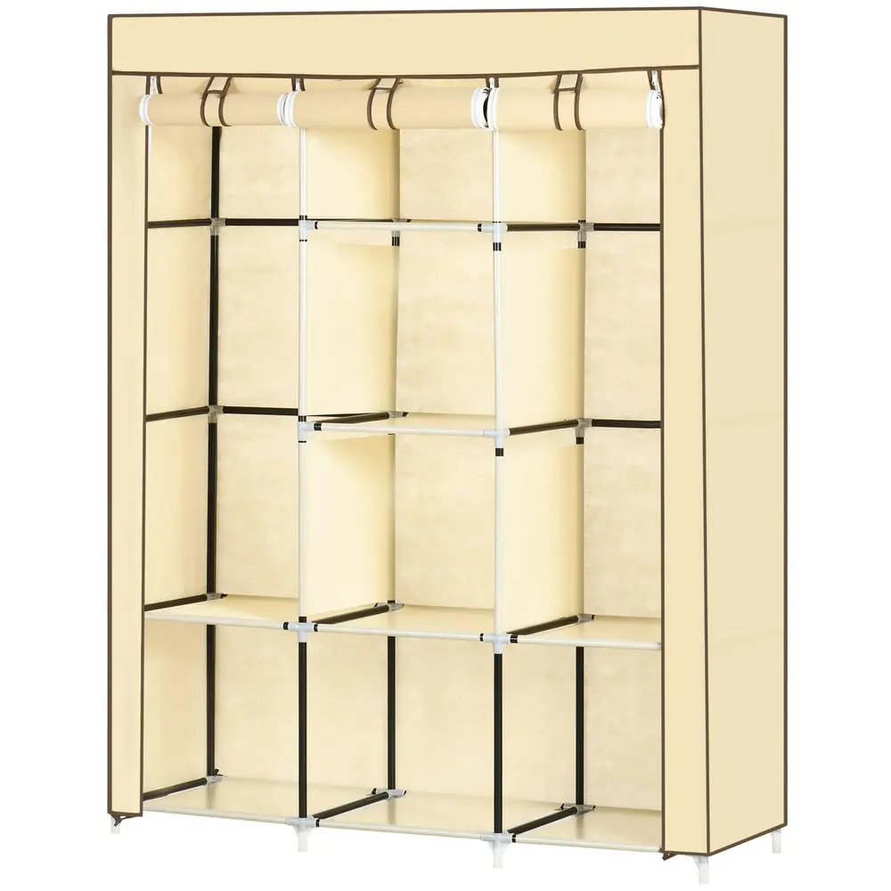 Tyggarderob Klädskåp Beige av Fibertyg 125 x 43 x 162,5 Cm