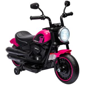 Elmotorcykel Barnfordon Rosa av Metall och Plast för Barn 1,5-3 År med Avtagbara Träningshjul Uppladdningsbart Elfordon Rolig Lek